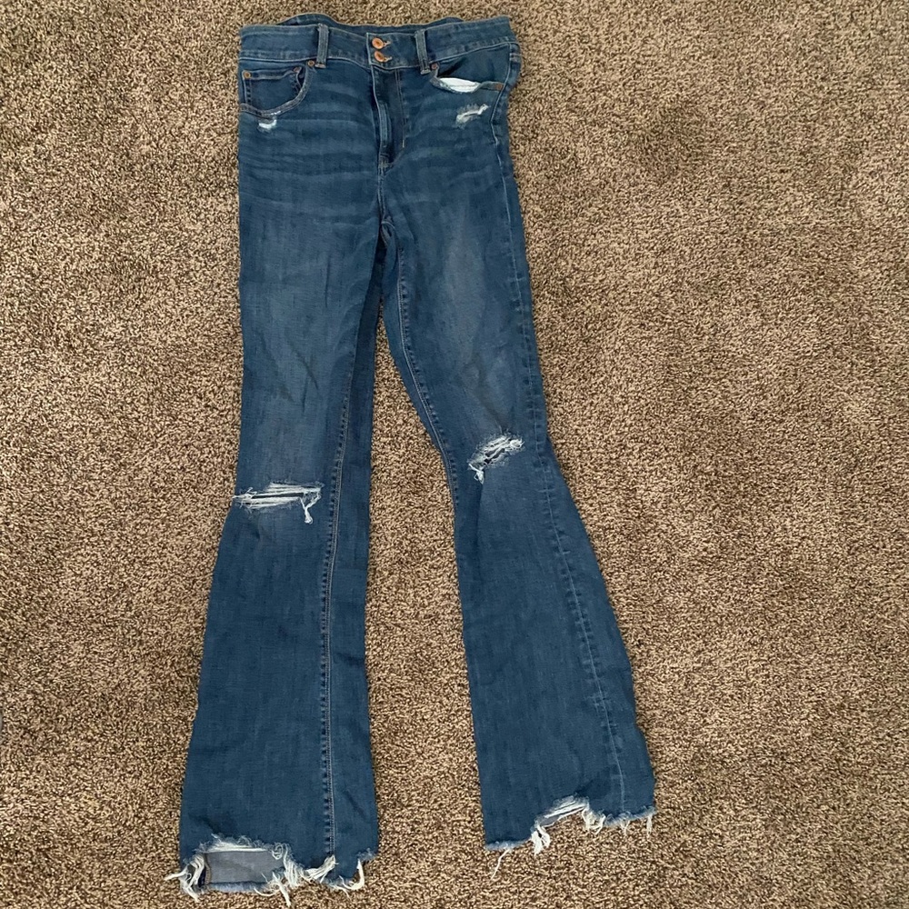 American eagle ripped boot cut jeans